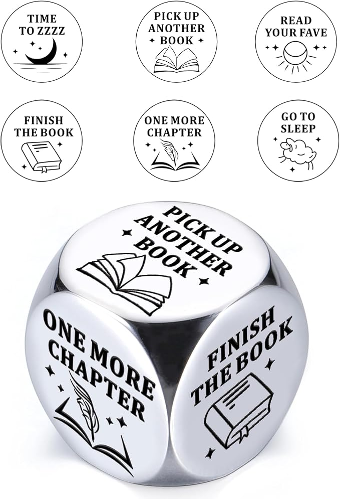 Book Lovers Gifts Reading Decision Dice, Funny Bookish Gift for Women Men Stocking Stuffer Gifts for Women Men Her Him Readers Reading Friends Bookish Bookworm Books Nerd Librarian, Book Club Gift