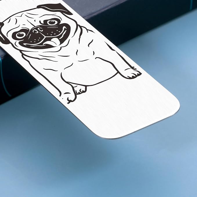 Pug Gifts for Pug Lovers, Dog Lovers Gifts for Women, Dog Bookmark, Book Club Dog Themed Gifts for Readers Book Lovers Women, Dog Mom Gifts for Women, Book Marks for Reading Women Men, Bookish Gifts
