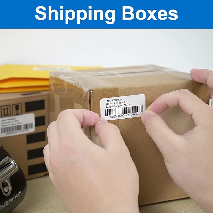 Label KINGDOM 12 Rolls Compatible Dymo 1" x 2-1/8" Multipurpose Labels Replacement for DYMO 30336 Barcode Labels for Label Writer 450, 450 Turbo, 4XL Desktop Printers