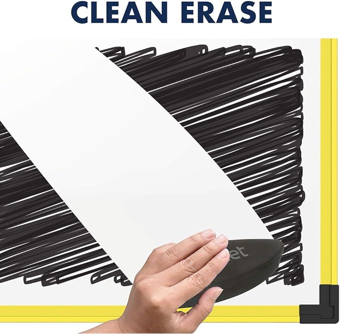 Quartet Dry Erase Whiteboard, Magnetic White Board, 18" x 24", Plastic Frame, Industrial Yellow (724120)