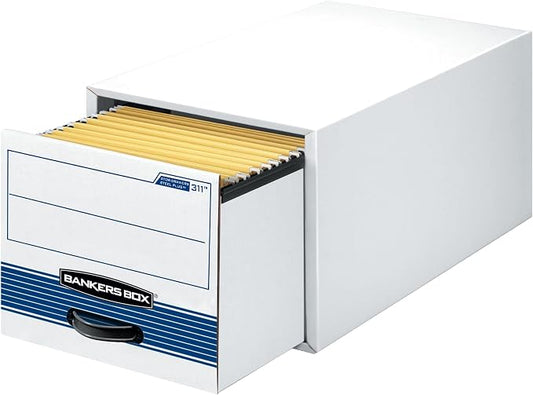Bankers Box STOR/Drawer Steel Plus Extra Space-Saving Filing Cabinet, Stacks up to 5 High, Legal, 6 Pack (00312), White