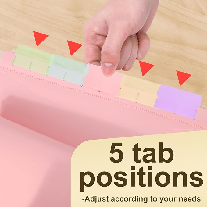 Plastic Hanging File Folders Letter Size,6 Pack Extra 2 Inch Capacity Hanging File folders with Tabs,Heavy Duty for Filing Cabinet,Home and Office File,Pastel Colors