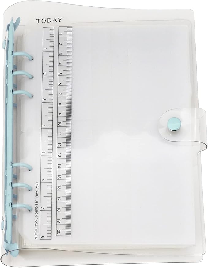 A6 A5 6-Holes Colorful PVC Cover Personal Organizer with Snap Button Closure File Folder for Loose Leaf Sheet Notebook (Skyway, A5 Combo)