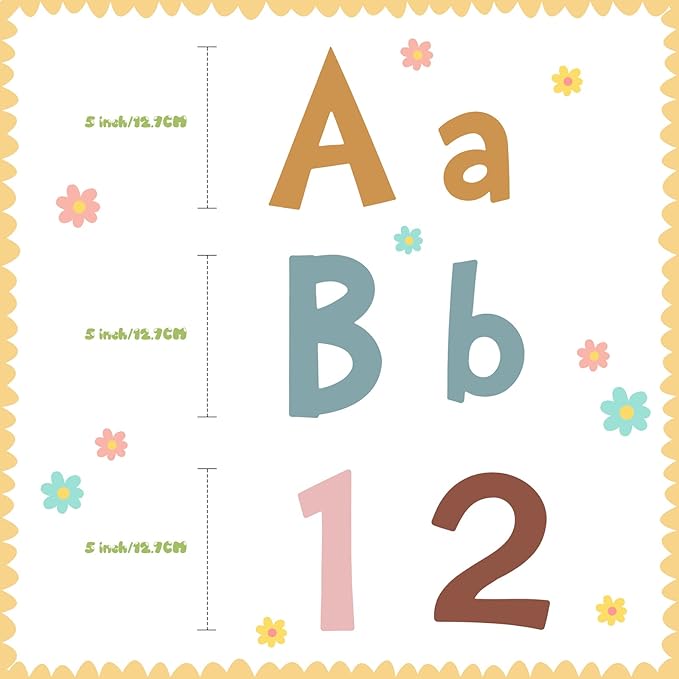 Tenare 268 Pcs Large Bulletin Board Letters 5 Inch Alphabet Combo Set, Chalkboard Poster Letters Cutouts for Board Display Craft Home Wall Decor(Advance Color)
