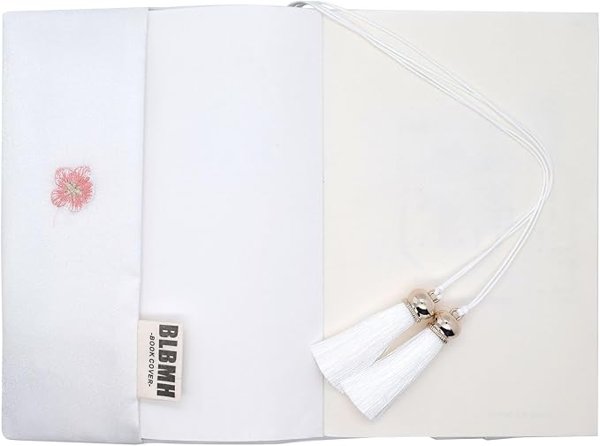 BLBMH 5.5x8.5 Fabric Bible Cover Non-Stretch | Built-in Bookmark | Handmade Washable Book Sleeve for Paperback Journal Privacy Reading Gift for Women - Epiphyllum
