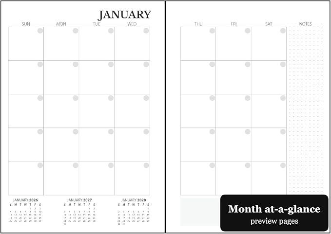 Wanderings A5 Leather Binder Planner – Refillable 6-Ring Journal with Inner Pockets – Genuine Leather, Filofax Compatible – Undated 52+ Weekly Calendar – 6.75" x 9" (17 x 22.5cm)