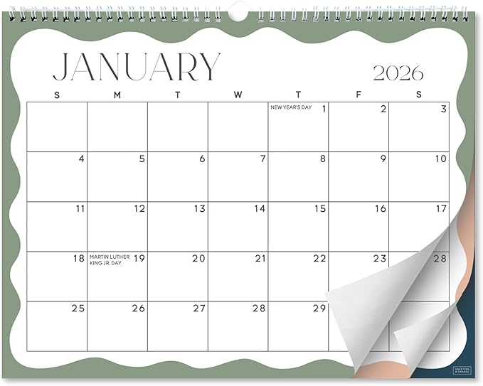 S&O Soft Seasons Wall Calendar from January 2026-June 2027 - Tear-Off Monthly Calendar - 18 Month Academic Wall Planner - Hanging Organizer to Track Anniversaries & Appointments - 13.5"x10.5”in