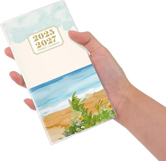 Pocket Calendar 2026-2027 for Purse, Two Year Monthly Planner, Planner Small Size (6.5” x 3.5”), Runs From Oct 2025 Until Dec 2027, 2026 Pocket Calendar for Organizing & Planning (Scenery)