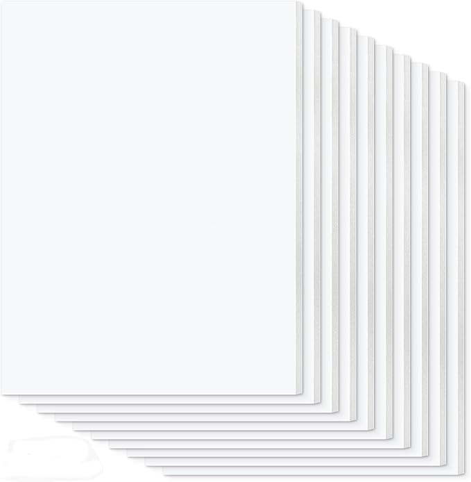 Mat Board Center Premium White Foam Core Board - 12x16 Inches, 3/16" Thick - 10 Pack, Acid-Free - Ideal for Mounting, Crafts, Art, and Presentations