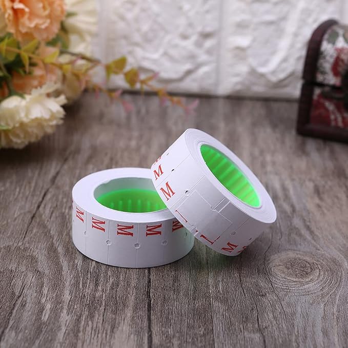 10 Rolls White Label Labeling 22mm X 12mm White Retail Shop Label Set