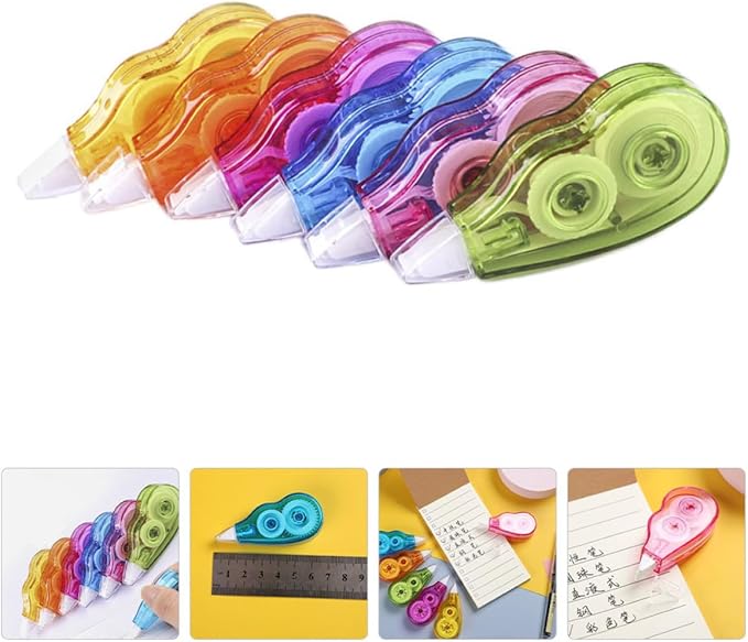 NOLITOY 6pcs Correction Tape Set 72m Long Candy Color Practical School Supplies Portable Stationery for Students and Office Use