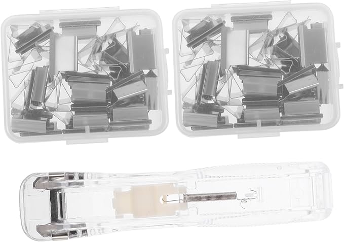 Operitacx 3sets Reusable Document Stapler Paper Clips Office Binding Tool for and Document Organization for Home School and Travel