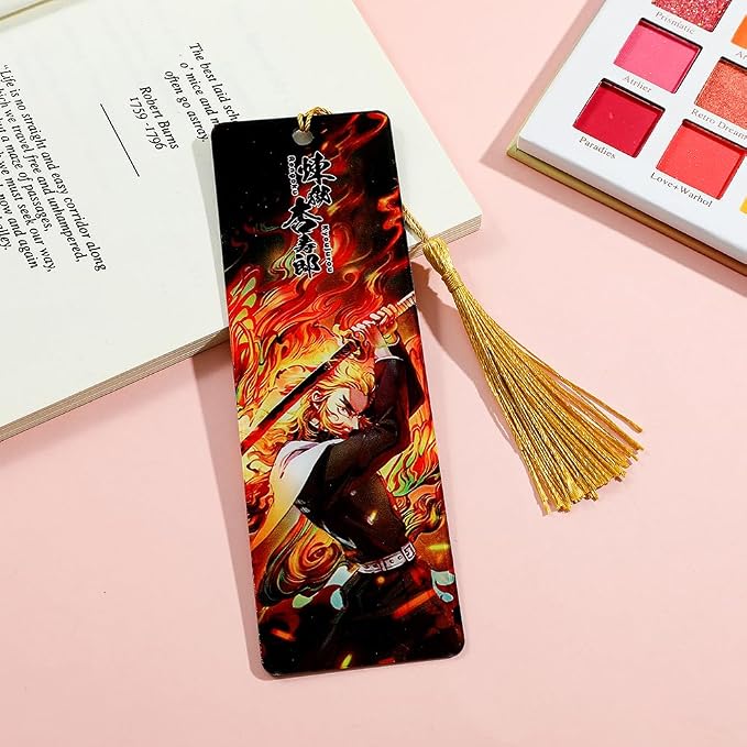 Anime Demon Kamado Acrylic Bookmark - Anime Tanjiron Zenitsu Giyuu Kyoujurou Figure Page Mark Reading Tool, Holiday Gifts for Reading Fans Book Lovers Bookworm (Style D)