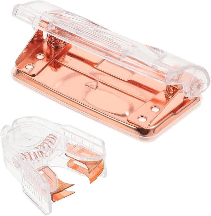 NUOBESTY 1 Set Transparent Stapler Hole Punch Efficient Puncher Stapler Remover Stylish Office Accessories for Accurate Document Alignment and Secure Fastening