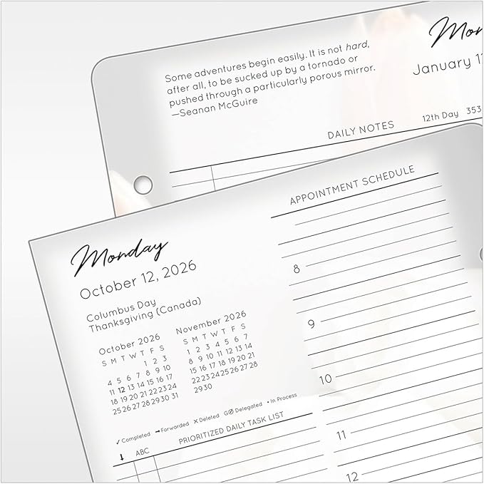 FranklinCovey - Blooms Planner Refill | Two Pages Per Day Ring-Bound (Classic, Jan 2026 - Dec 2026)