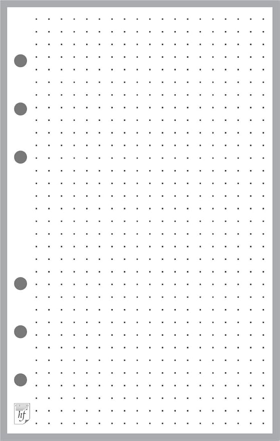 Compact Size Dot Grid (5mm) Paper Refill, Sized and Punched for Franklin Covey Compact and Other Notebooks (4.25" x 6.75")