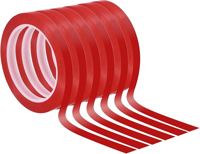 PATIKIL 3/8" Whiteboard Tape, 6 Pack Thin Dry Erase Tape for Graphic Chart Marking DIY Art, Red