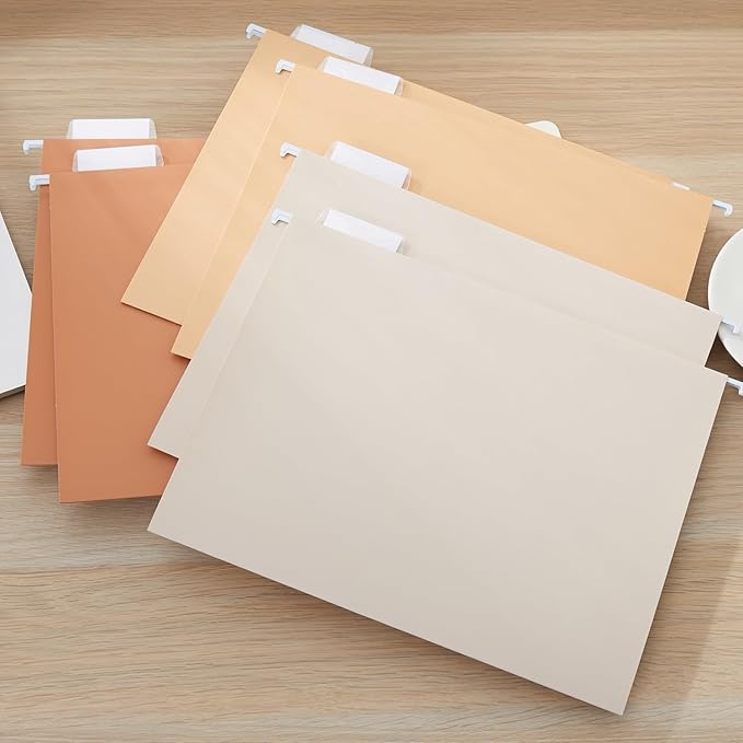 Y YOMA 36 Pack Gradient Hanging File Folders Letter Size Decorative Hanging Folder Pretty File Folder Organizer for Filing Cabinet Office Home with 1/5-Cut Adjustable Tabs, Sunny Orange