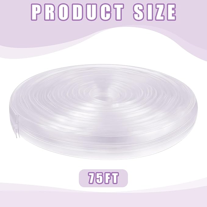 Frienda 1 Set 75 Feet Foldable Plastic Track for Flexible Plastic Letters Soft Letter Board Track for Letters Poster (Clear)