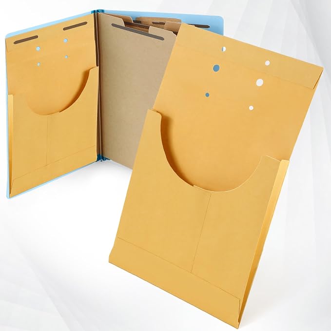 Feifeiya 50 Pack File Retention Jacket Kraft Expansion Retention Jackets Office Yellow Document Classification for Letter Legal Size