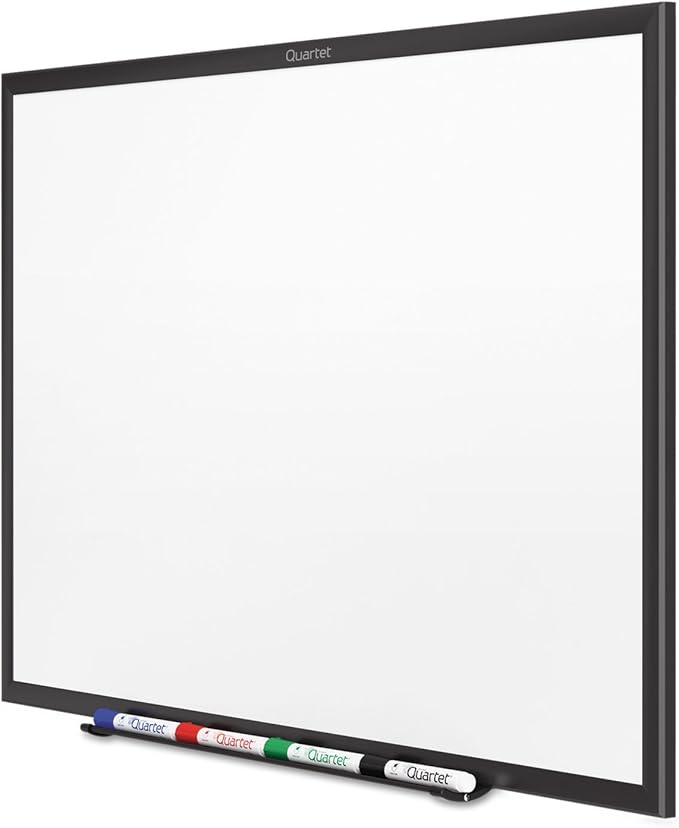 Quartet Magnetic Dry Erase White Board, 96"W x 48"H Whiteboard, Nano-Clean Surface Resists Ink Stains, Black Aluminum Frame (SM538B)