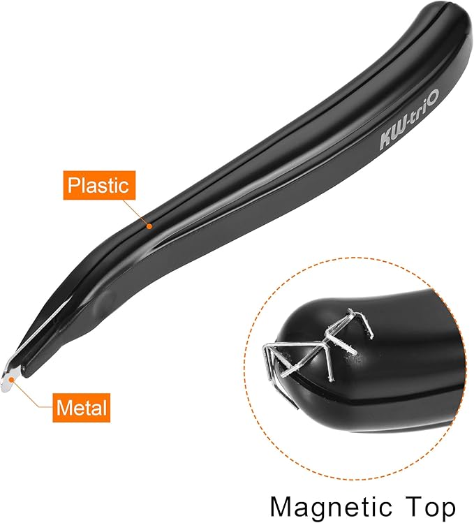 MECCANIXITY Staple Remover Tools, Magnetic Staplers Puller for Office Home Desktop Accessory, Black