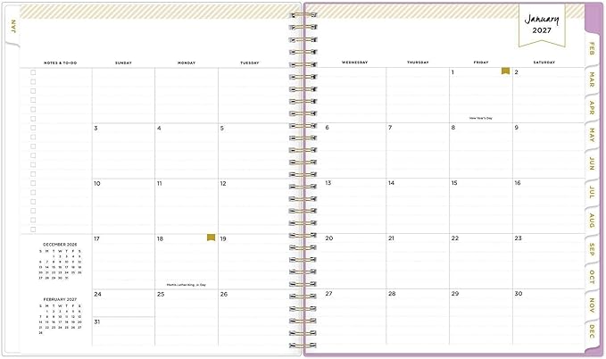 Blue Sky Day Designer 2027 Monthly Planner Calendar, January 2027 - December 2027, 8" x 10", Clear Pocket Cover, Durable Twin Wire Binding, Storage Pocket, Stickers, Kerridge Lilac