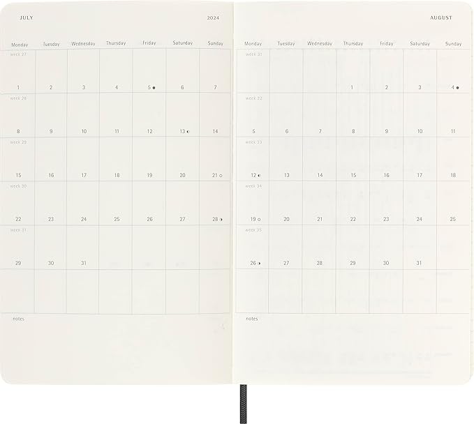 Moleskine 2023-2024 Daily Planner, 18M, Large, Black, Soft Cover (5 x 8.25)