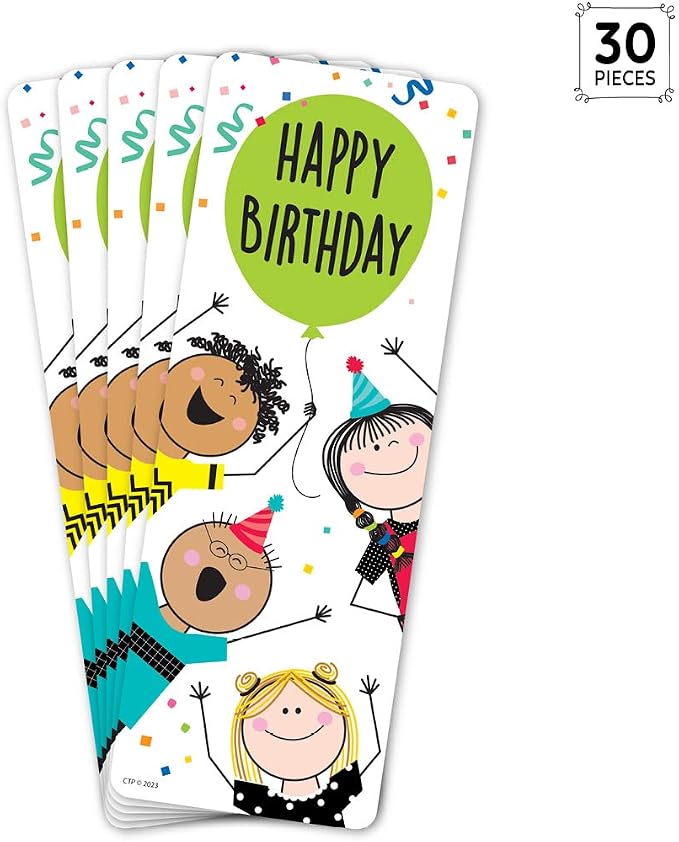 CTP Stick Kids Happy Birthday Bookmarks (Creative Teaching Press 10869)