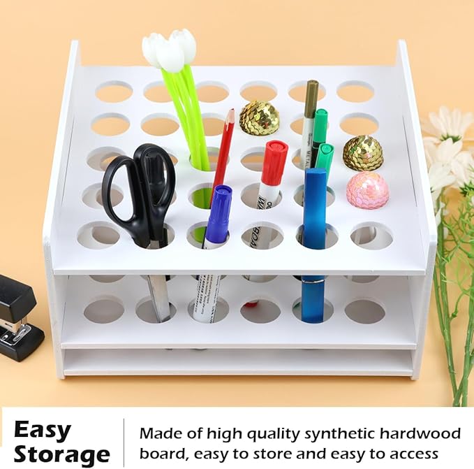 Tube Display Rack 30-Hole Craft Scissor Holder Art Craft Supplies Organizer Multi-Function Shear Holder for Children Desk Organizers School Home Classrooms