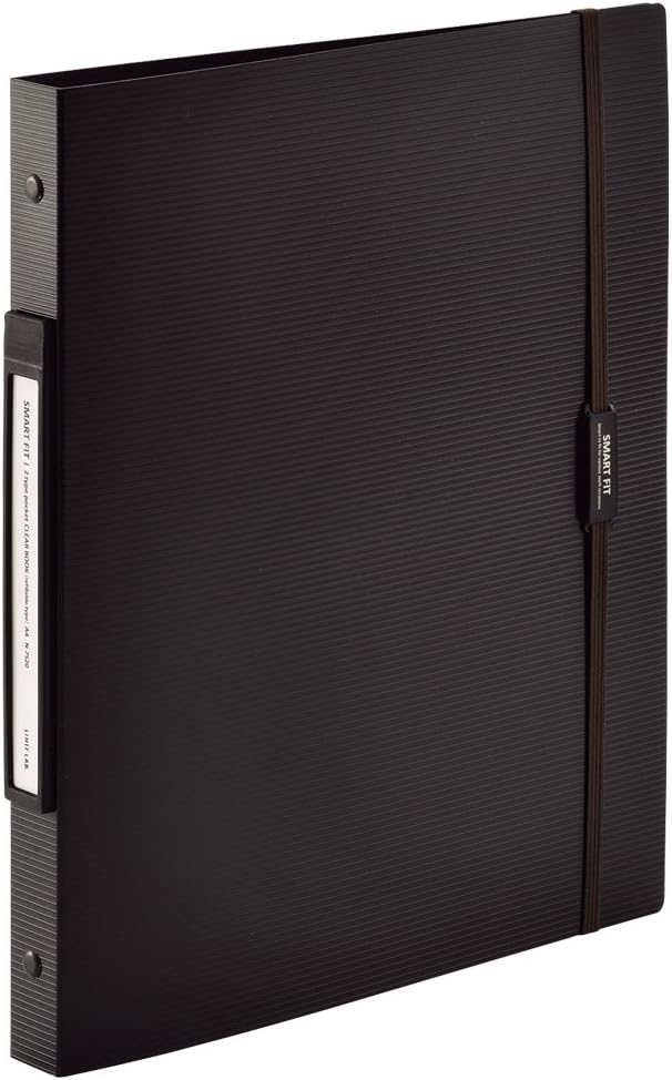 Lihit Lab N7520-24 File Clear Book, A4, 30 Holes, Interchangeable, 2 Type Pockets, Black