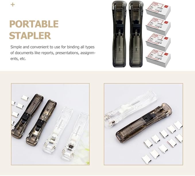 Refillable Paper Stapler Clip Dispensers for Office Desk Paper Clips Holder Book Binding Materials