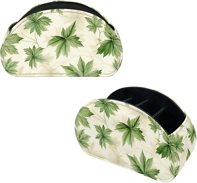 TV Remote Holder with 5 Compartments, Floral Print Office Desk - Nightstand - Couch Organizers/Bedside Table Accessory, Storage for Pens/Controllers/Media Players