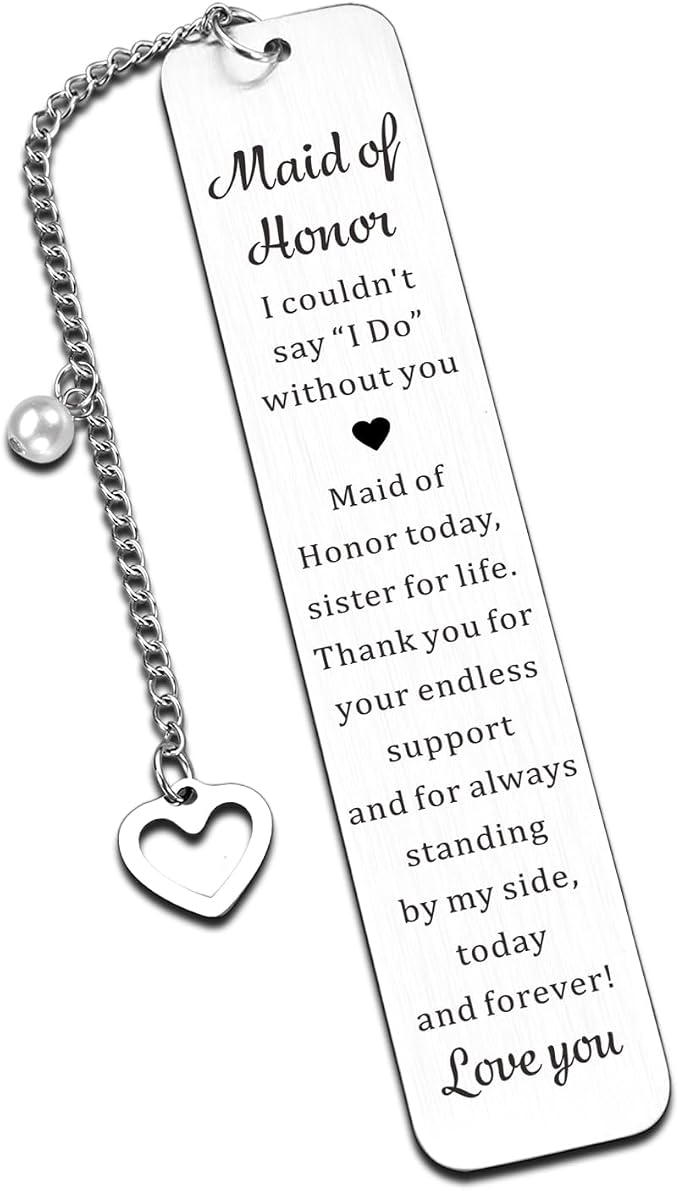Maid of Honor Gifts Bookmark, Bridesmaid Gift from Bride, Maid of Honor Proposal Gifts, Bridesmaid Proposal Gift, Bridal Shower Bachelorette Party Wedding Present for Maids of Honors Bridesmaids