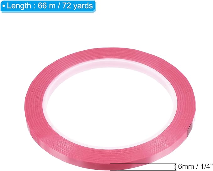 PATIKIL 1/4" Whiteboard Tape, 6 Pack Thin Dry Erase Tape for Graphic Chart Marking DIY Art, Pink