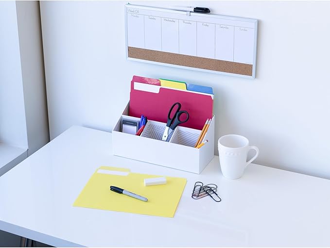 Smead Erasable SuperTab File Folder, Erasable Oversized 1/3-Cut Tab, Letter Size, Assorted Primary Colors, 24 per Pack (10480)