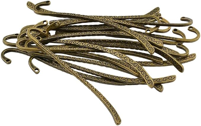 Esquirla 20Pcs Vintage Beading Line Pattern Bookmarks + Hole Stationery