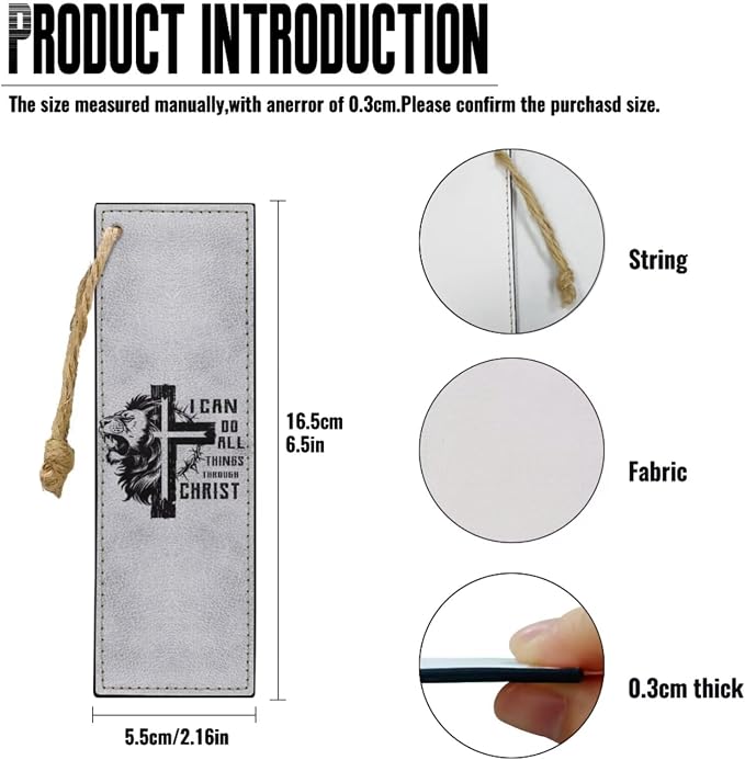 Vintage Cross and Lion Bible Case with Bookmark Waterproof Bible Cover Case for Women Lightweight Bible Bag with Handle Pockets Church Book Bag Grey