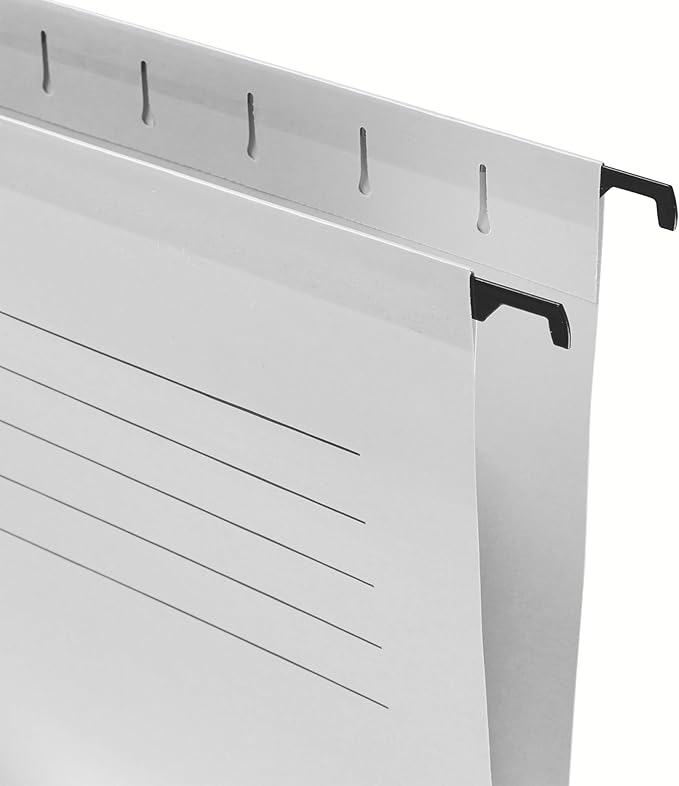 Esselte A4 Reinforced Filing Cabinet Suspension File, Pack 15, Made from Strong 100% Recycled Card, with Tabs and Card Inserts, for Home, Office, School Organisation, Green