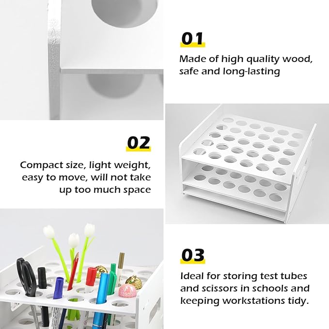 Tube Display Rack 30-Hole Craft Scissor Holder Art Craft Supplies Organizer Multi-Function Shear Holder for Children Desk Organizers School Home Classrooms