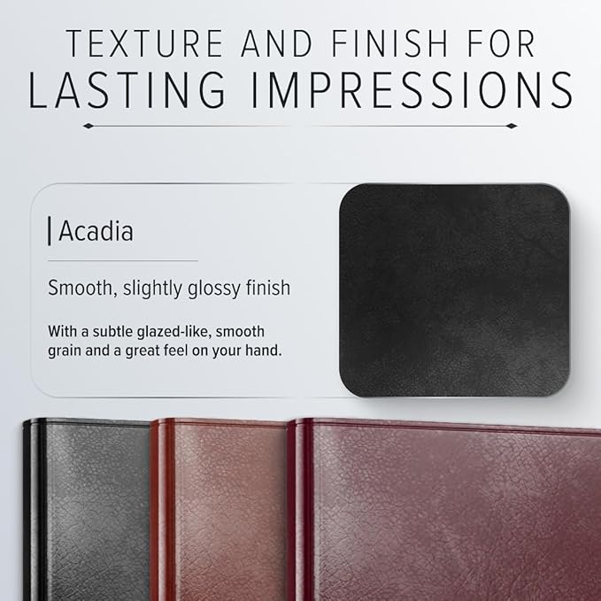 Gallery Leather Desk Hourly Weekly Monthly Planner 2025-2026, Elegantly Bound Calendar Planner and Notebook with Stylish Gold-Gilded Page Edges, 12 Months - Acadia Navy - 8 x 5.5 "