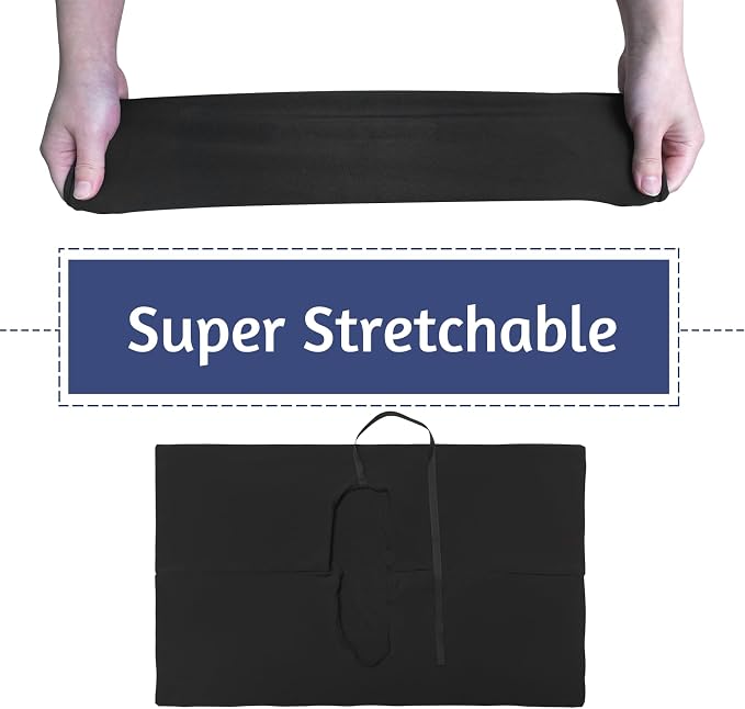 KICNIC Black Book Covers 1 Pack, 6"x9" Stretchable Book Sox Suitable for Most Hardcover Books, Up to 8.5”X9.5” Washable and Reusable Protective Cover for Textbooks