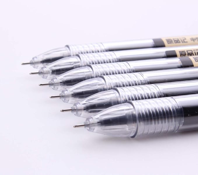 0.35mm Gel Ink pen Black Ink Extra-fine Gel Ink Pens Ballpoint pen Office School Stationery Supply Pack of 12 Pcs