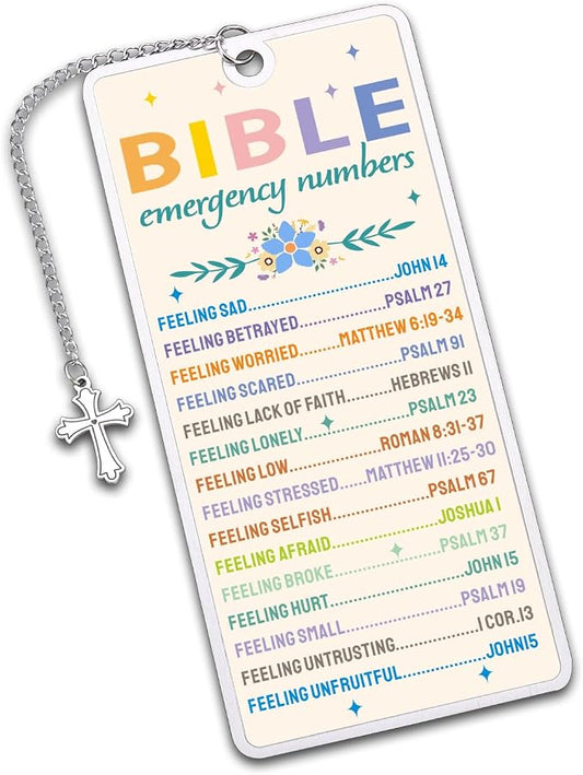 Confirmation Gifts for Teen Girls First Communion Gifts for Girls Bible Emergency Numbers Bookmark for Women Her Christian Baptism Bible Accessories Bible Study Religious Catholic Bookmark for Women