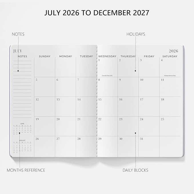 Monthly Planner 2026-2027, Jotsome 18 Months Calendar Planner from July 2026 to December 2027, 8.5"x11", Stitched Binding, Soft Cover, Daily Monthly Personal Planner for School Plan, Study and Schedule, Bluebird