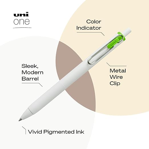 uniball one Retractable Gel Pens, Medium Point (0.7mm), Black and Blue Ink, 5 Pack