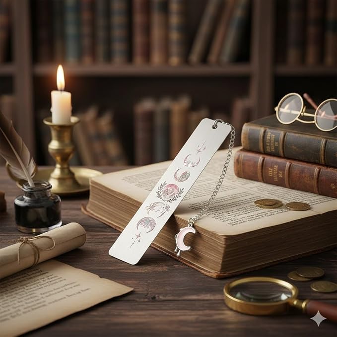 Acotar FAE Romance Metal Bookmark,The Night Court Feysand Fantasy Bookmarks,Reading Gift for Women Book Lovers and Fans of The Court of Thorns and Roses (Pink Acotar)