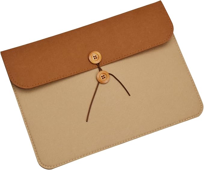A4 Document Holder Felt File Folder Paper Portfolio Case Letter Envelope Folders with String Tie Closure (2, Blue&Bicolor)