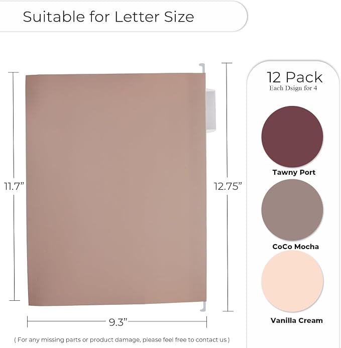 Y YOMA Hanging File Organizer, Letter Size Rose Gold Metal Desk File Crate Storage Basket for Home Office, 1 Pack, with Coco Mocha Standard + Extra Capacity Hanging Folder Set