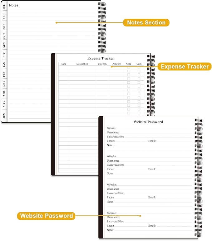 Academic Planner 2026-2027 - Weekly & Monthly Planner from July 2026 to June 2027, Agenda 2026 2027 with Inner Pocket, Elastic Band, 8.5" x 11", Black